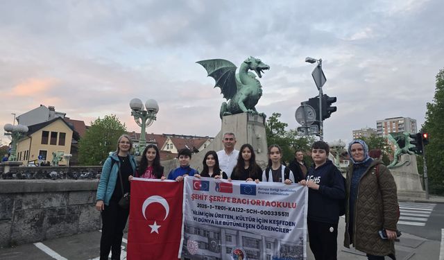 Şehit Şerife Bacı Ortaokulu öğrencileri Slovenya’ya gitti