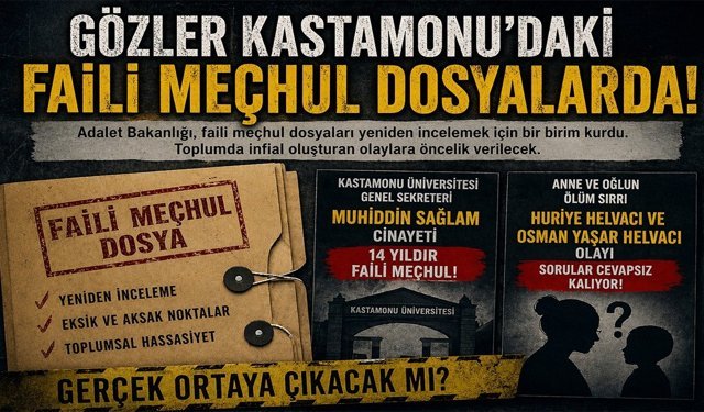 Gözler Kastamonu’daki faili meçhul dosyalarda!