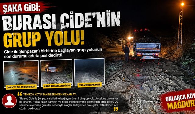 Şaka gibi: Burası Cide’nin grup yolu!