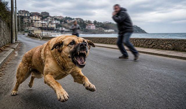 Eşiyle yürüyüşe çıkan kadına başıboş köpek saldırdı