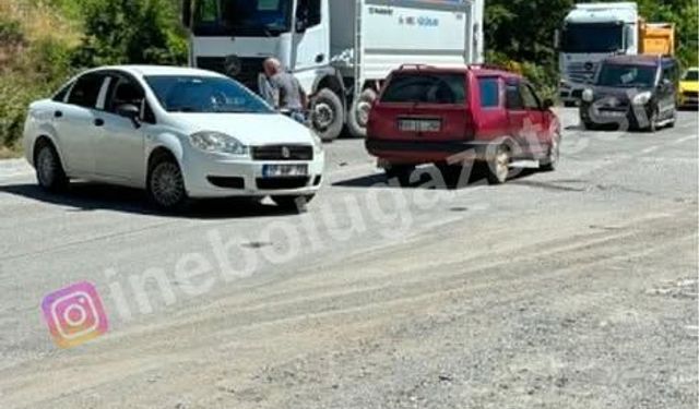 Kastamonu'da asfalt çalışması yapılan yolda kaza!