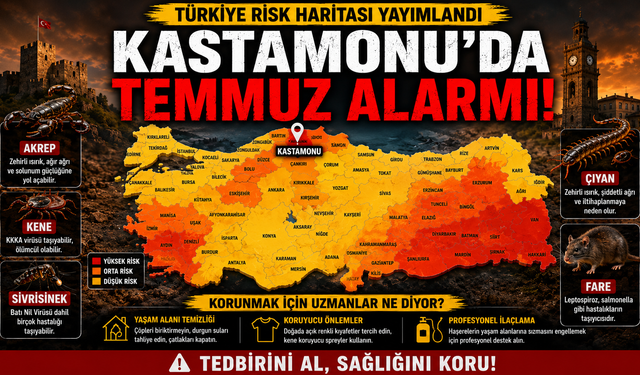 Türkiye risk haritası yayımlandı: Kastamonu’da Temmuz alarmı!