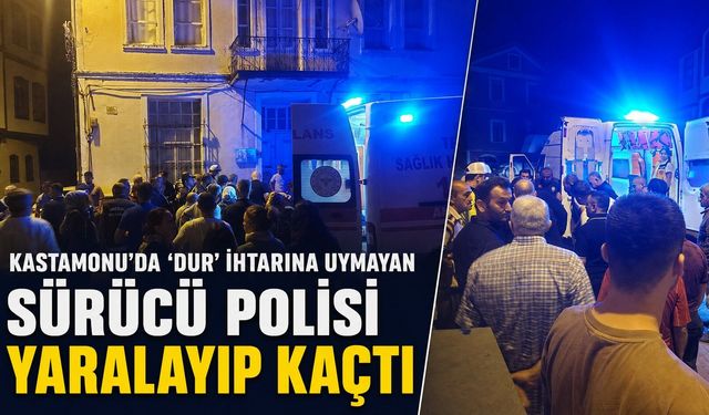 Kastamonu’da “dur” ihtarına uymayan sürücü polise çarpıp kaçtı