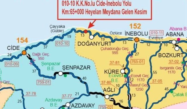 Cide-İnebolu yolu yeniden ulaşıma açıldı