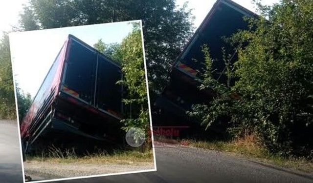 Kastamonu'da kontrolden çıkan kamyon şarampole uçtu