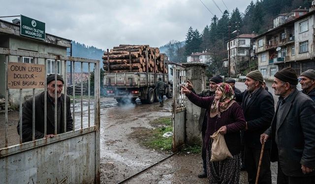 Cide’de köylülerden yakacak odun tepkisi: “Kışın ortasında odunsuz kalacağız”