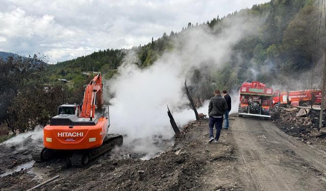 Deresökü’de yangının izleri siliniyor