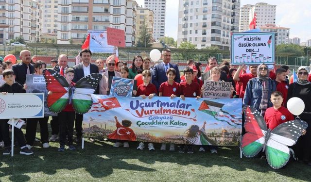 Kastamonu'da uçurtmalar Gazzeli çocuklar için havalandı