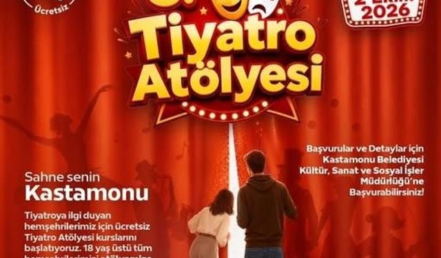 Kastamonu'da vatandaşlara ücretsiz tiyatro atölyesi