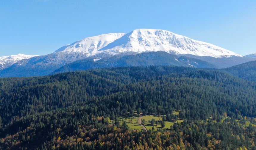 Ilgaz Dağı'nda sonbahar ve kar buluştu, ortaya renk cümbüşü çıktı