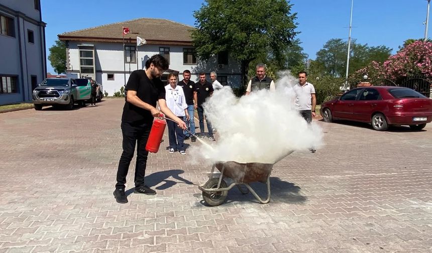 Cide Orman İşletmesi'nde deprem ve yangın tatbikatı yapıldı