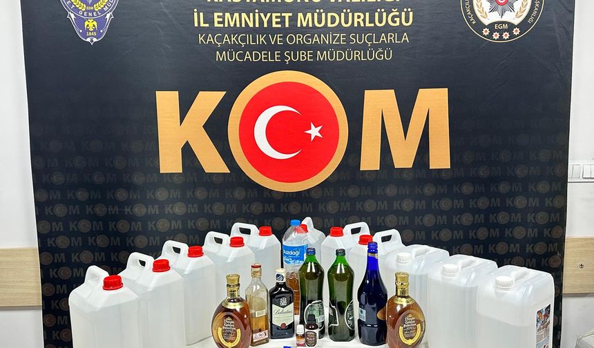 55 litre etil alkol, 8 litre el yapımı içki ele geçirildi
