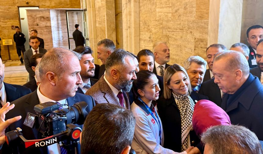 Kastamonulu şampiyon Cumhurbaşkanı Erdoğan ile buluştu