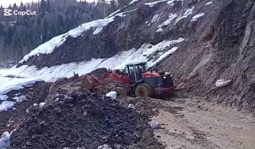 Kastamonu'da eriyen kar heyelana neden oldu