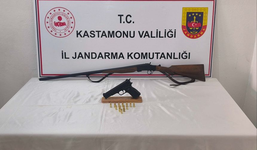 Kastamonu’da silah ve mühimmat ele geçirildi: 2 gözaltı