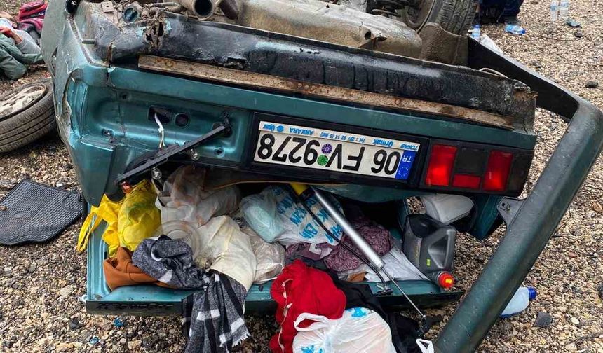 Kontrolden çıktı, takla attı: 4 yaralı