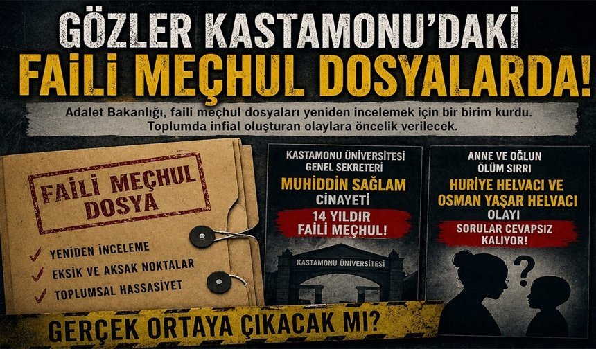 Gözler Kastamonu’daki faili meçhul dosyalarda!