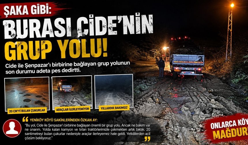 Şaka gibi: Burası Cide’nin grup yolu!