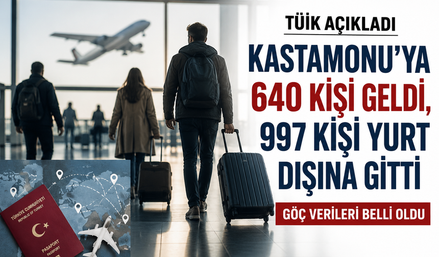 Kastamonu’ya 640 kişi geldi, 997 kişi yurt dışına gitti