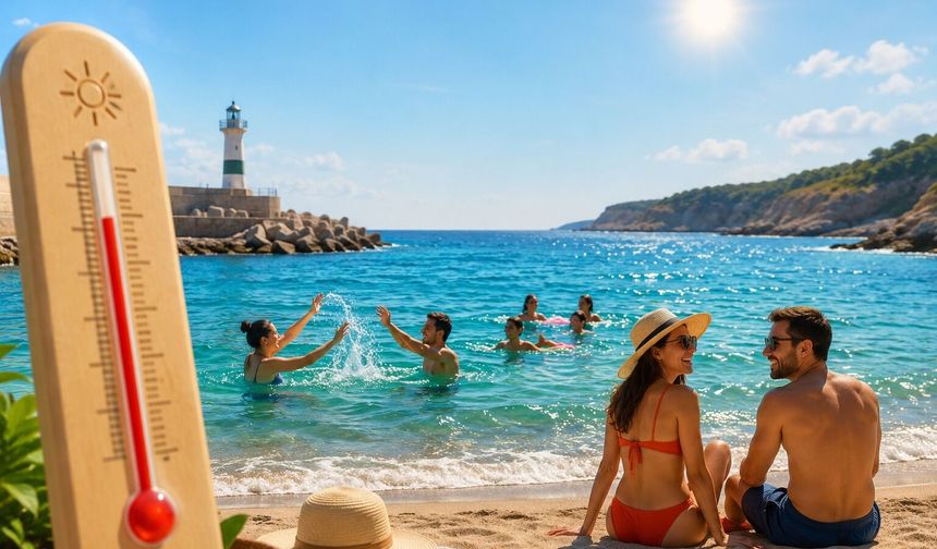 Cide'de deniz suyu sıcaklığı yüzleri güldürdü