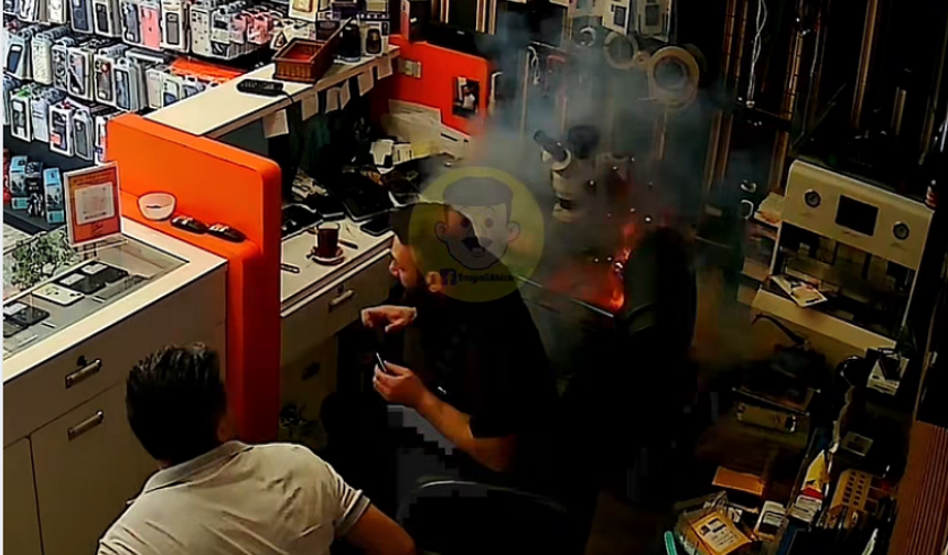 Kastamonu'da tamire getirilen telefon bir anda patladı!