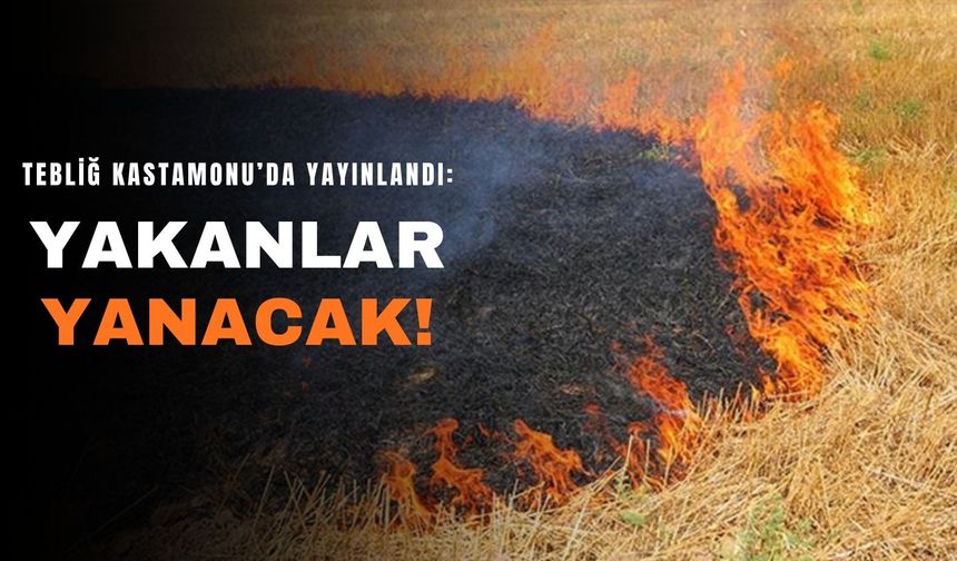 Tebliğ Kastamonu’da yayınlandı: Yakanlar yanacak!