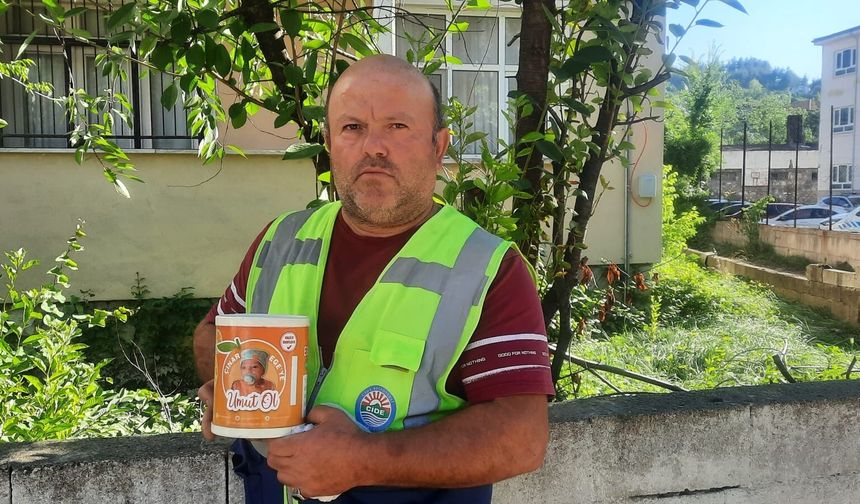 Cide'de sel sonrası sokakta bağış kumbarası bulundu