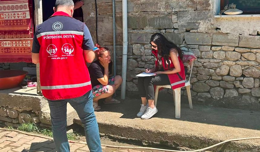 Cide’de selden etkilenen 338 kişiye psikososyal destek