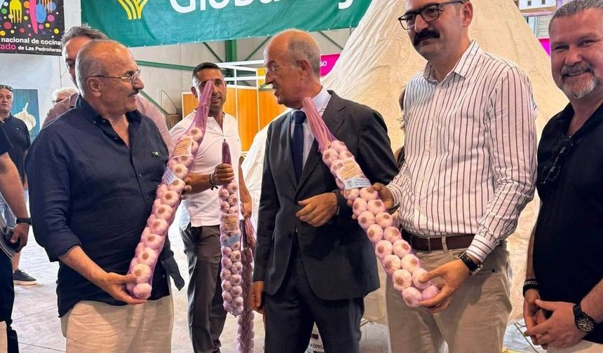 Taşköprü heyetinden İspanya'ya sarımsak çıkarması