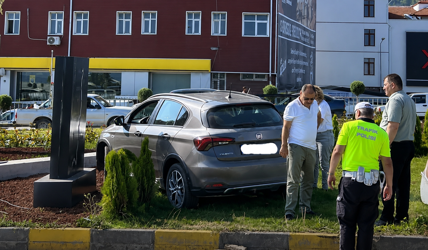 Direksiyon hakimiyetini kaybetti, refüje çıktı
