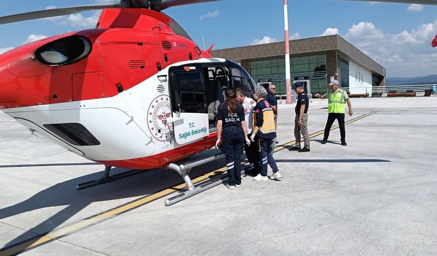 Kastamonu'da inme geçiren hasta helikopterle Ankara'ya sevk edildi