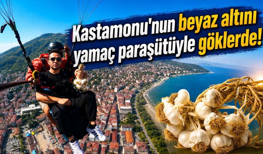 Kastamonu'nun beyaz altını yamaç paraşütüyle göklerde!
