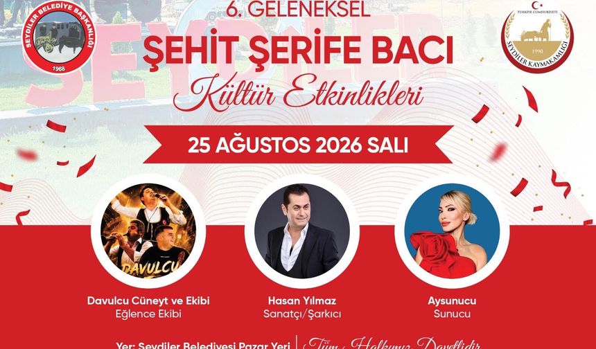 Şehit Şerife Bacı Kültürel etkinlikleri programı belli oldu