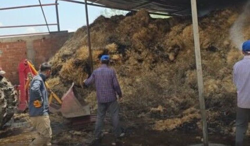 Taşköprü’de samanlık alevlere teslim oldu