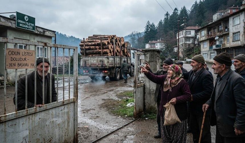 Cide’de köylülerden yakacak odun tepkisi: “Kışın ortasında odunsuz kalacağız”