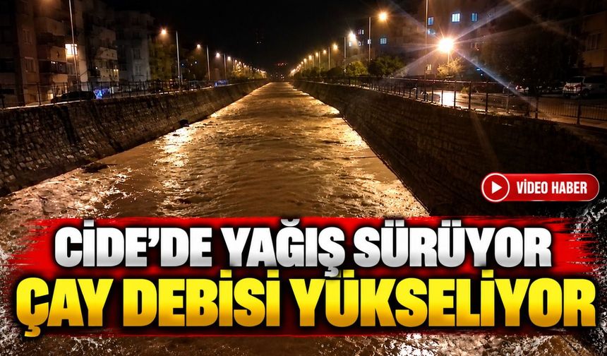 Cide’de yağış sürüyor, çay debisi yükseliyor
