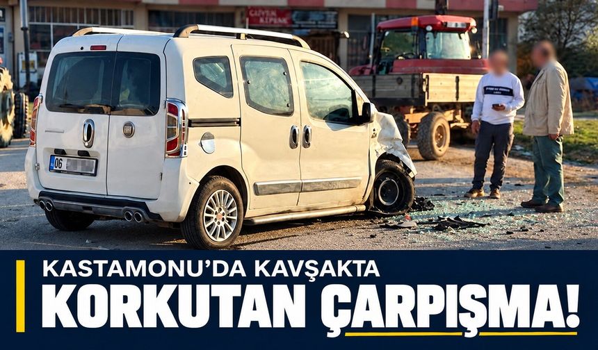Kastamonu'da kavşakta korkutan çarpışma!