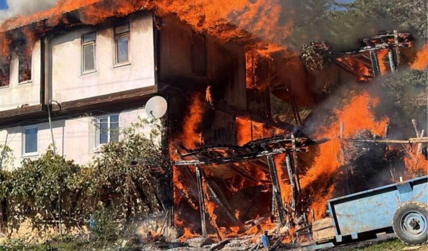 Kastamonu'da köy yangını: Bir ev alevlere teslim oldu