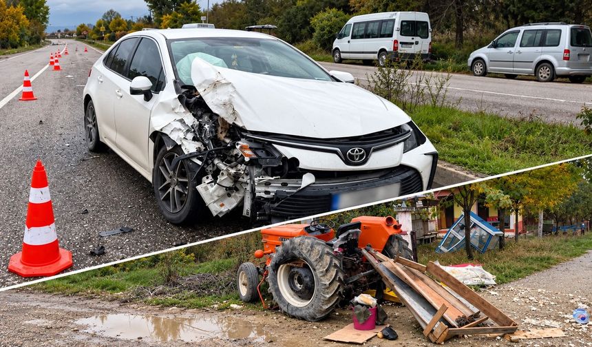 Kastamonu’da otomobilin çarptığı traktörün sürücüsü yaralandı