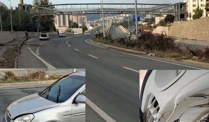 Kastamonu’da kontrolden çıkan araç karşı şeride geçti