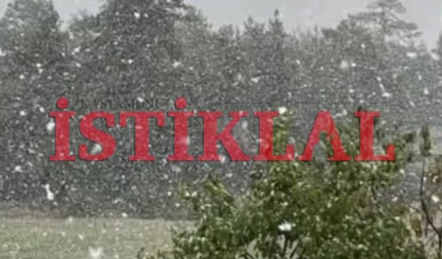 Kastamonu'ya yılın ilk karı lapa lapa yağdı