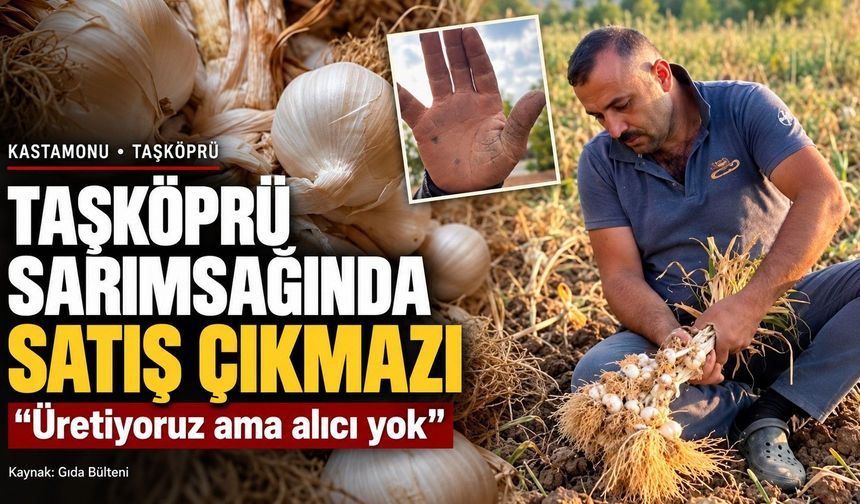 Taşköprü’nün tescilli sarımsağı elinde kalan çiftçi zorda!