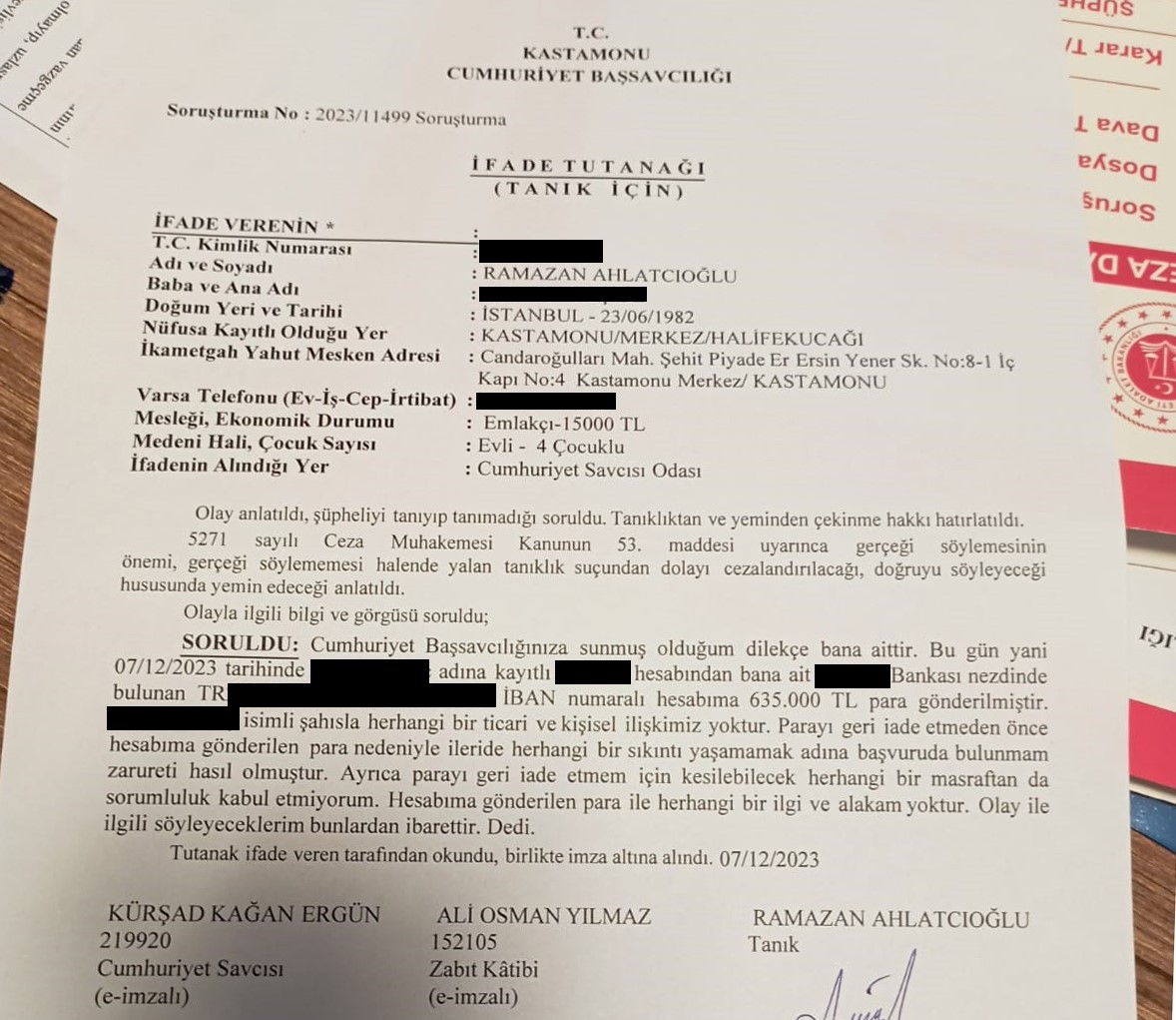 kastamonu banka hesabına yanlış gelen para (1)