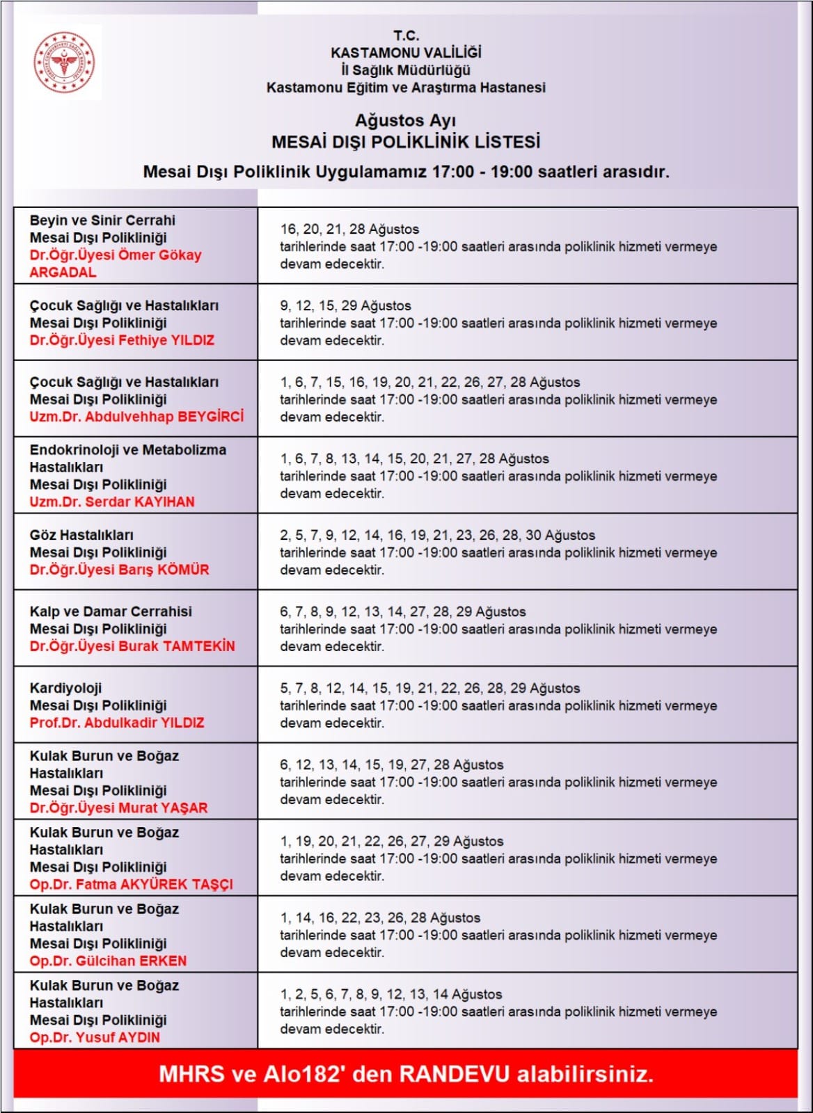 Keah’ta Bu Ay ‘Mesai Dışı Poliklinik’ Hizmeti Başlıyor!