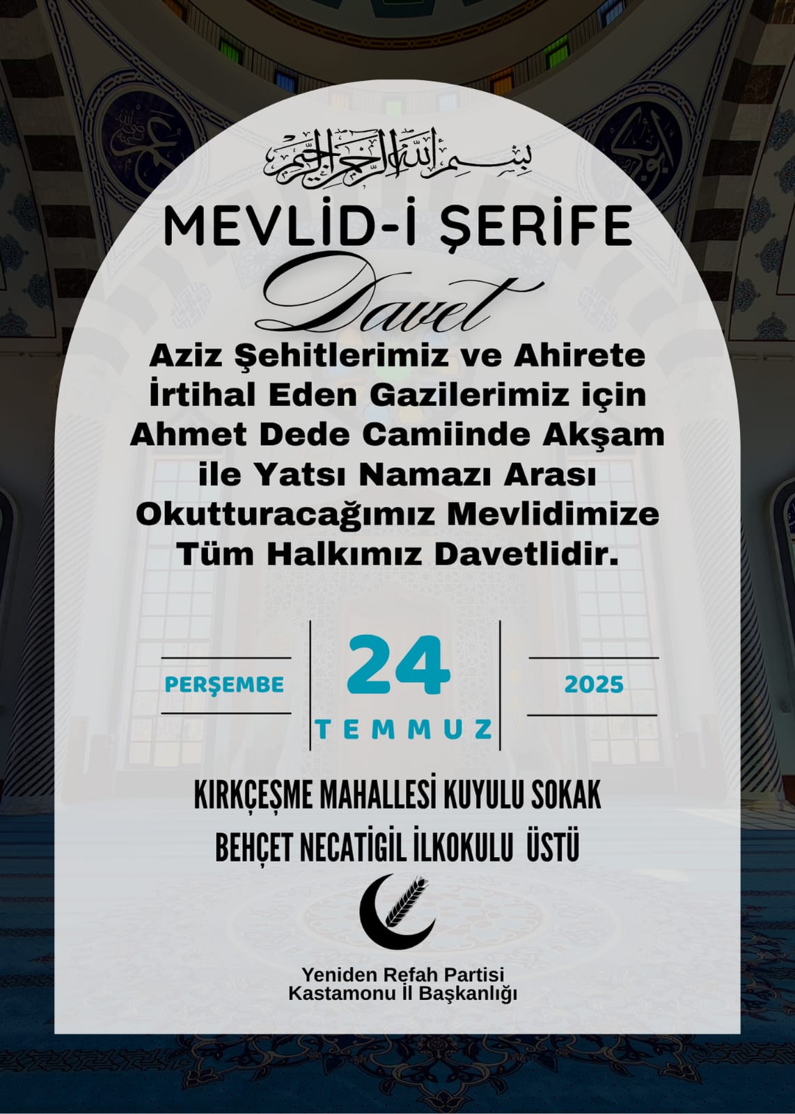 Şehitler Ve Gaziler Için Dualar Ahmet Dede Camii’nde Yükselecek