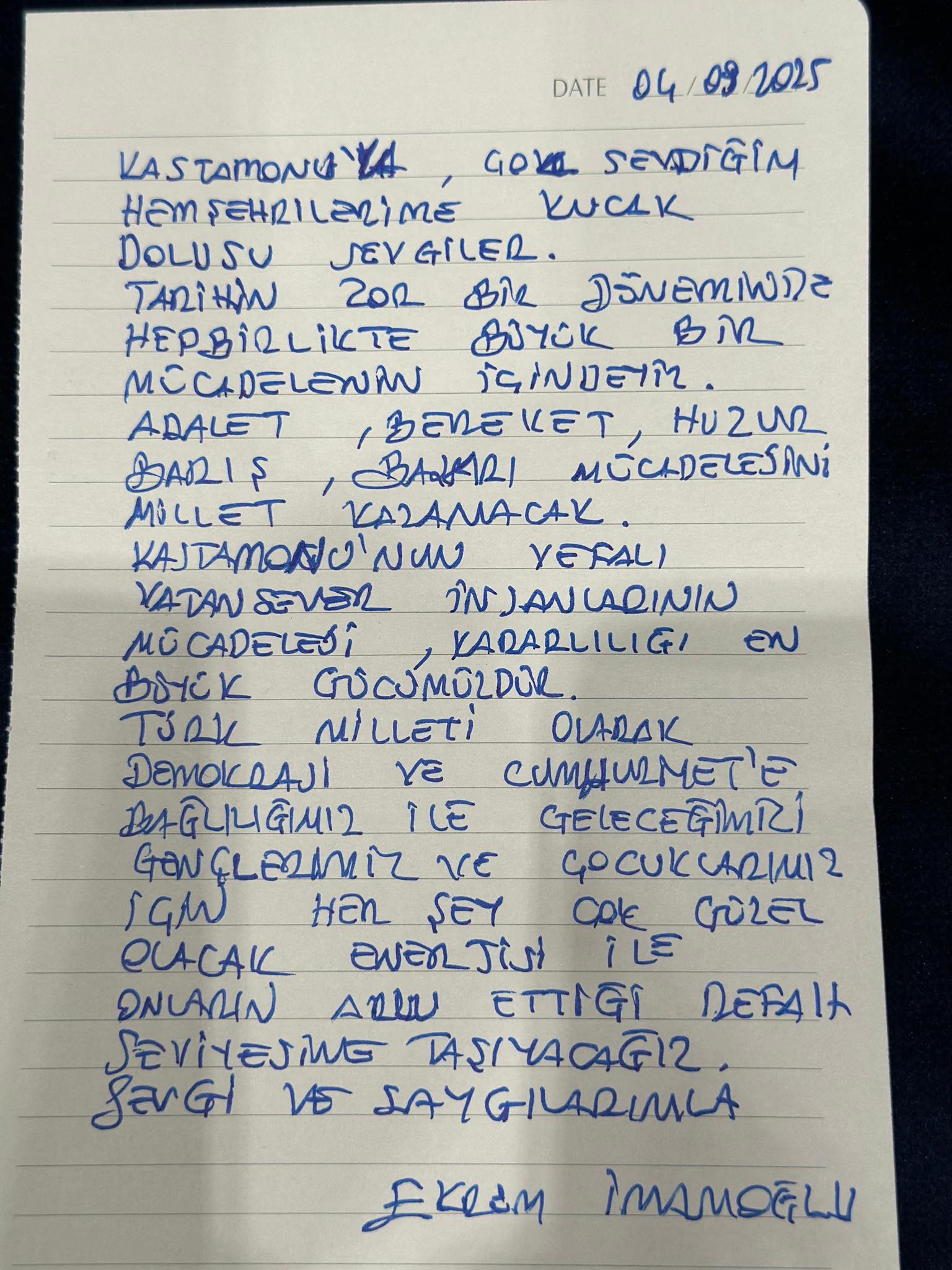 Ekrem İmamoğlu’ndan Kastamonu’ya Mesaj-1