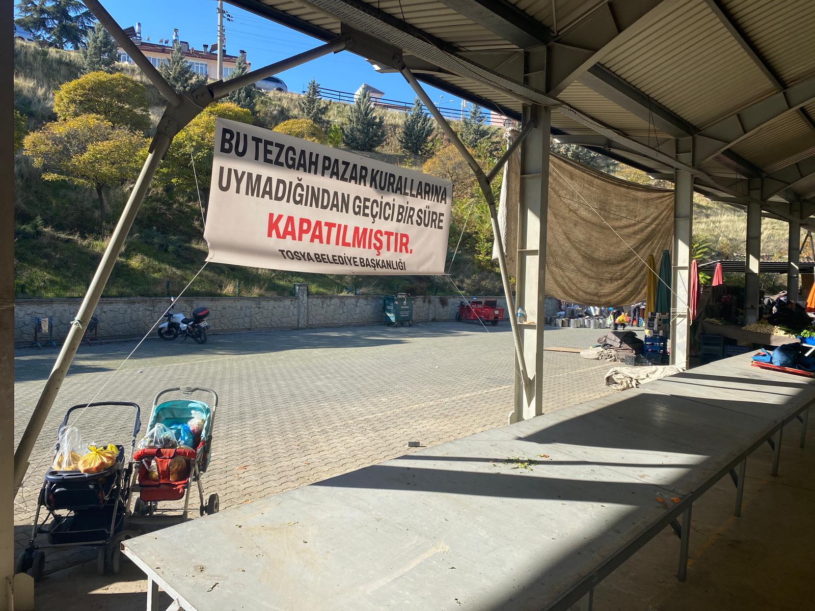 tosya belediye pazar tezgahı kapandı