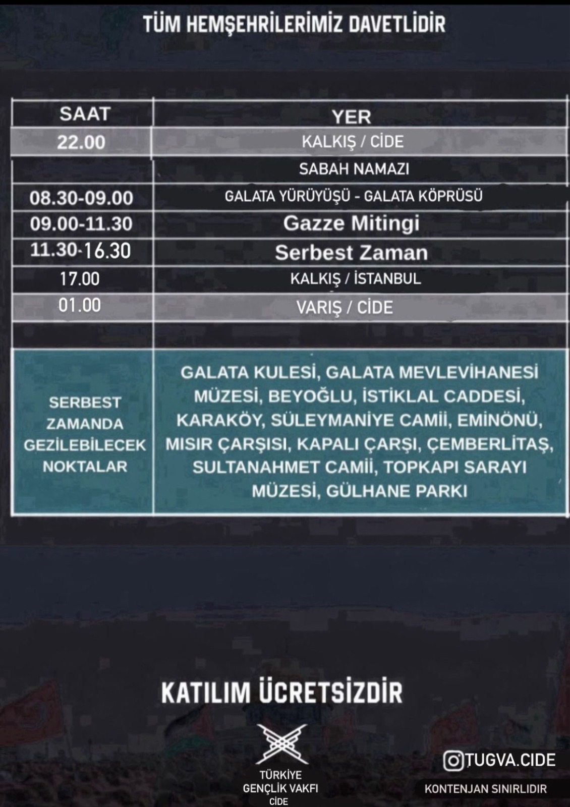 Filistin Yürüyüşü Için Cide’den Otobüs Kalkacak-1