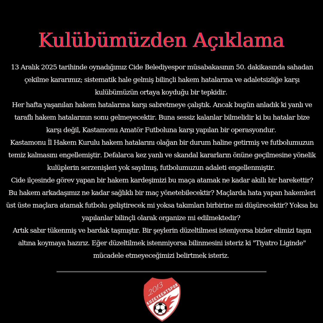 Kuzeykentspor Açıklama (2)