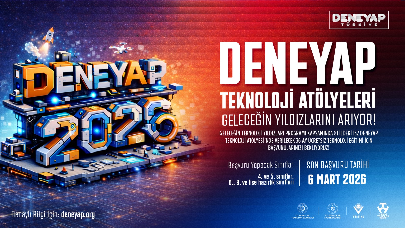 Deneyap, Teknoloji Yıldızlarını Arıyor; 2026 Başvuruları Başladı (1)